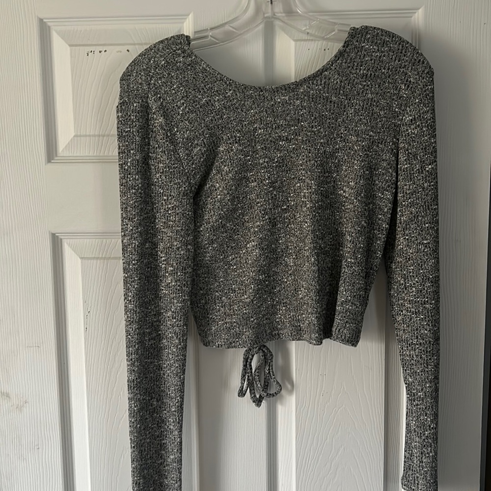 Cross tie back crop top